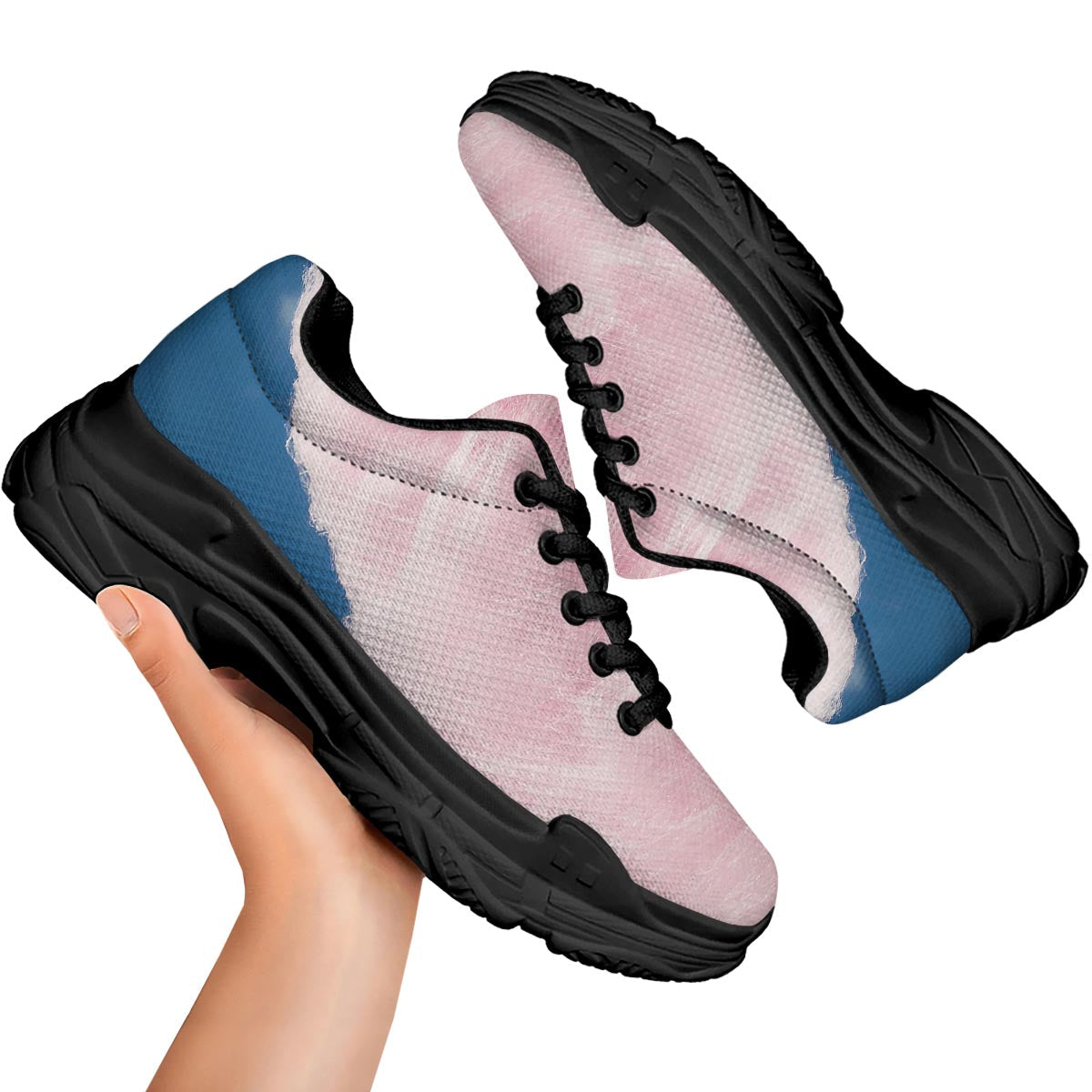 Cotton Candy Sweet Print Black Chunky Shoes-grizzshop