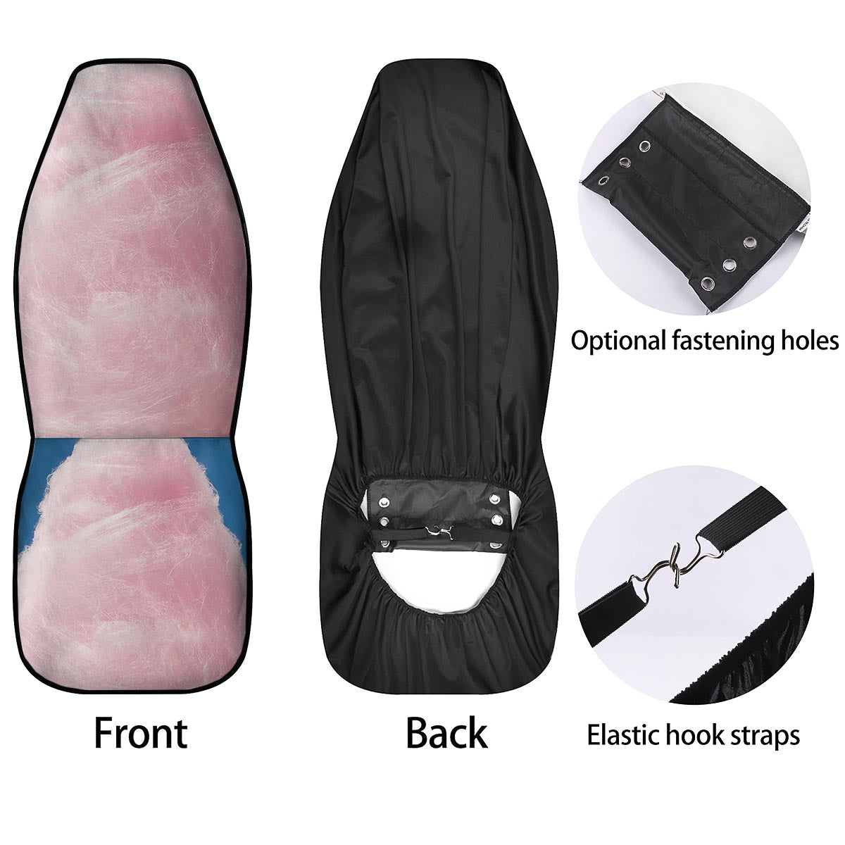 Cotton Candy Sweet Print Car Seat Covers-grizzshop