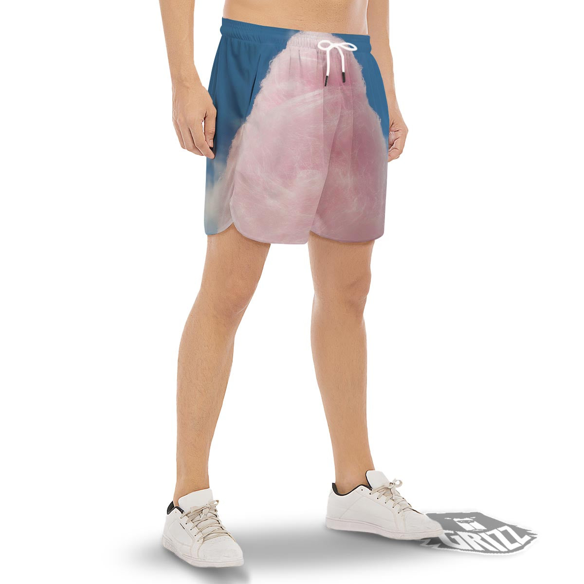 Cotton Candy Sweet Print Men's Gym Shorts-grizzshop