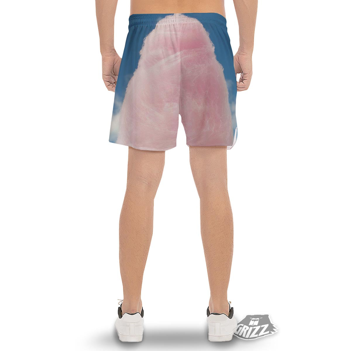 Cotton Candy Sweet Print Men's Gym Shorts-grizzshop