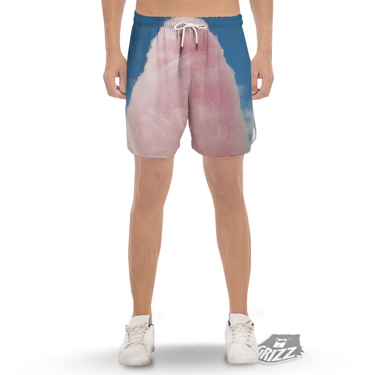 Cotton Candy Sweet Print Men's Gym Shorts-grizzshop