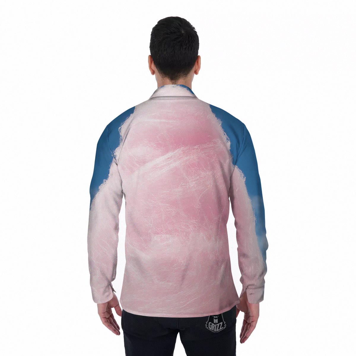 Cotton Candy Sweet Print Men's Long Sleeve Shirts-grizzshop