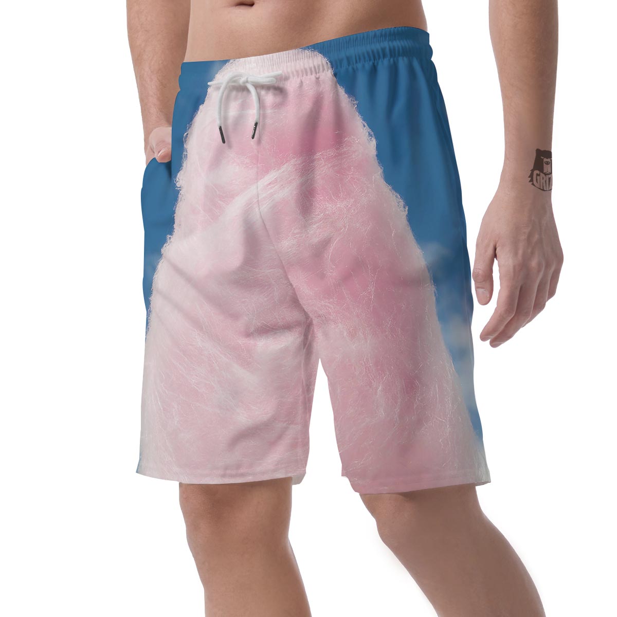 Cotton Candy Sweet Print Men's Shorts-grizzshop