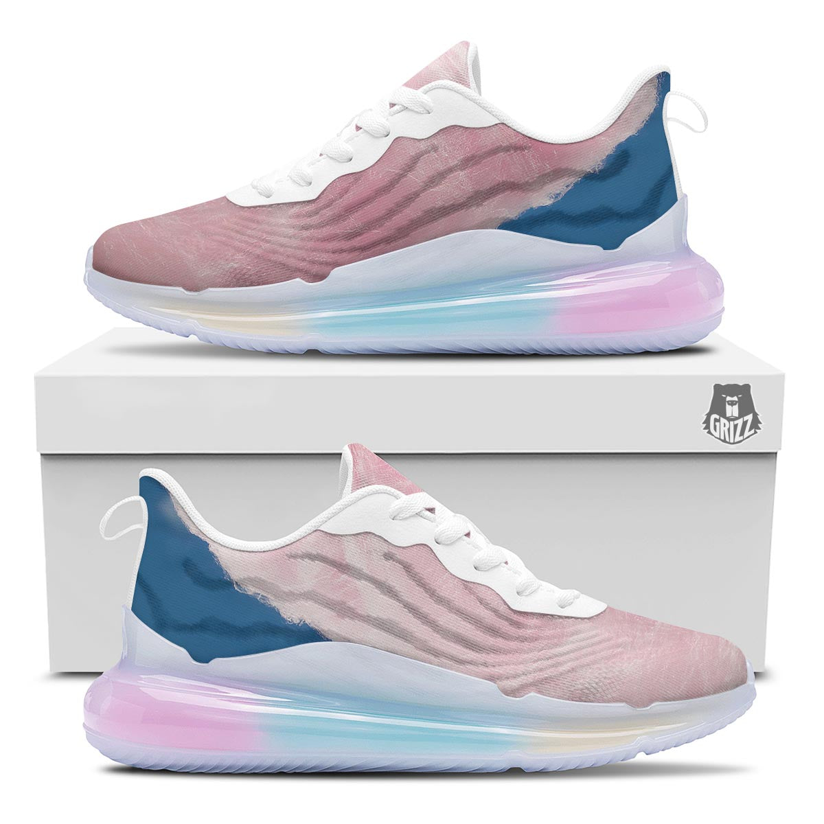 Cotton Candy Sweet Print Running Sneakers-grizzshop
