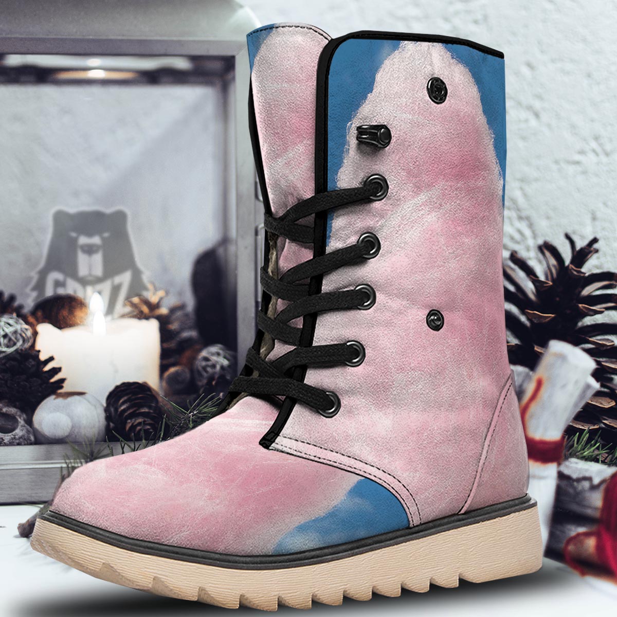 Cotton Candy Sweet Print Snow Boots-grizzshop