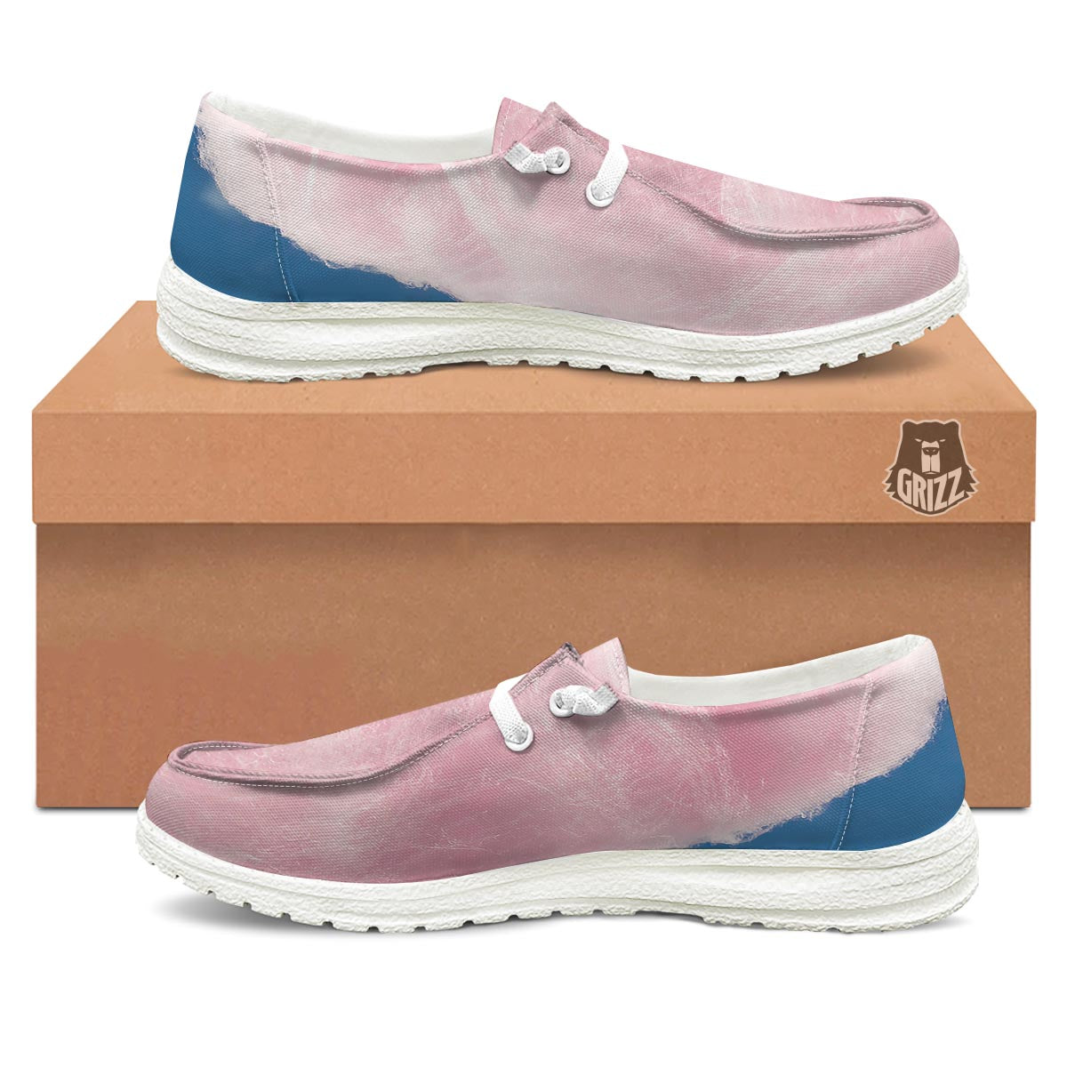 Cotton Candy Sweet Print White Loafers-grizzshop