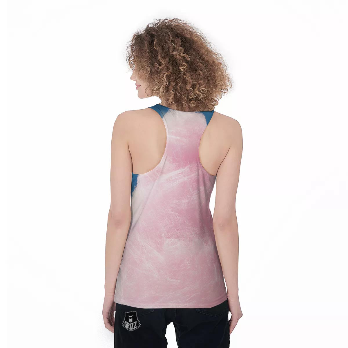 Cotton Candy Sweet Print Women's Racerback Tank Top-grizzshop