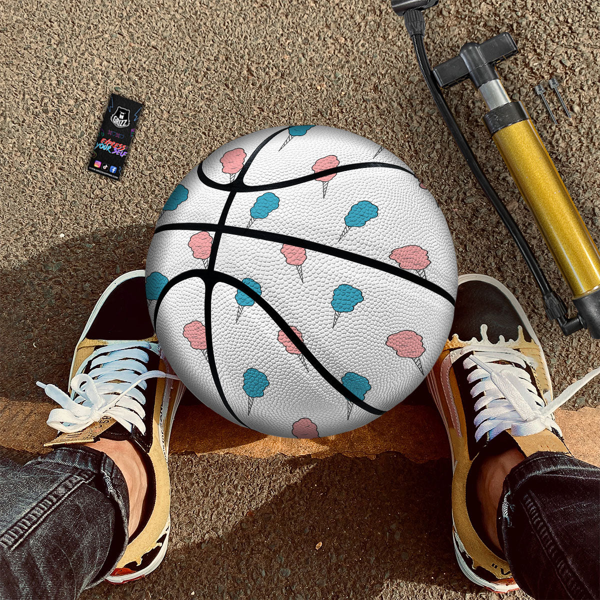 Cotton Candy Blue And Pink Print Pattern Basketball