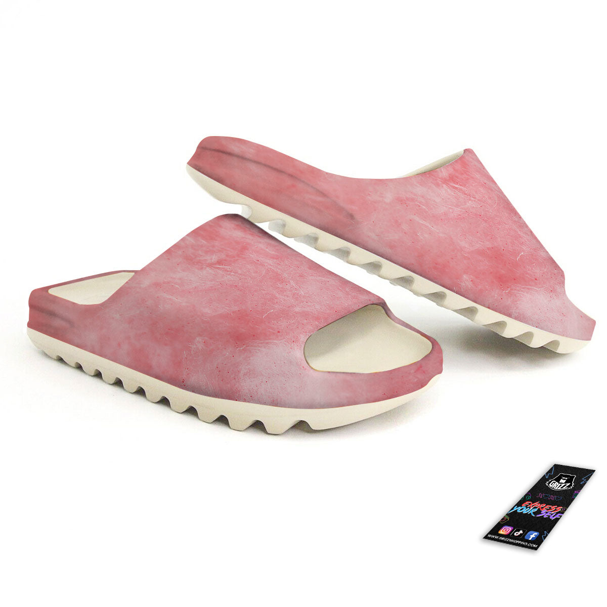 Cotton Candy Pink Print Sandals-grizzshop