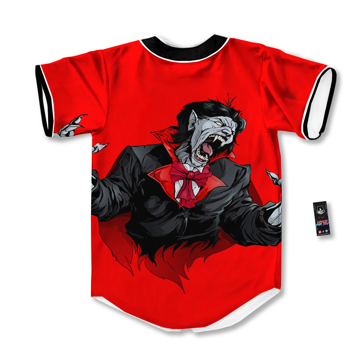 Count Dracula Print Baseball Jersey-grizzshop
