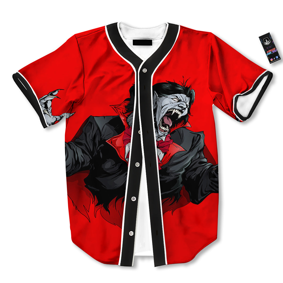 Count Dracula Print Baseball Jersey-grizzshop