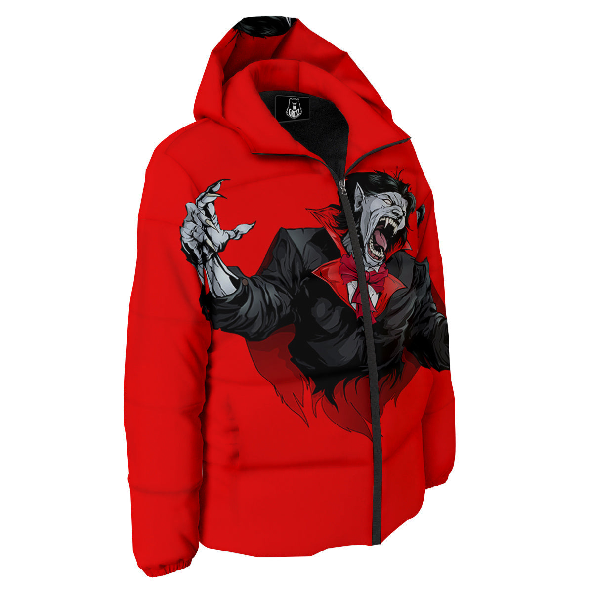 Count Dracula Print Down Jacket-grizzshop