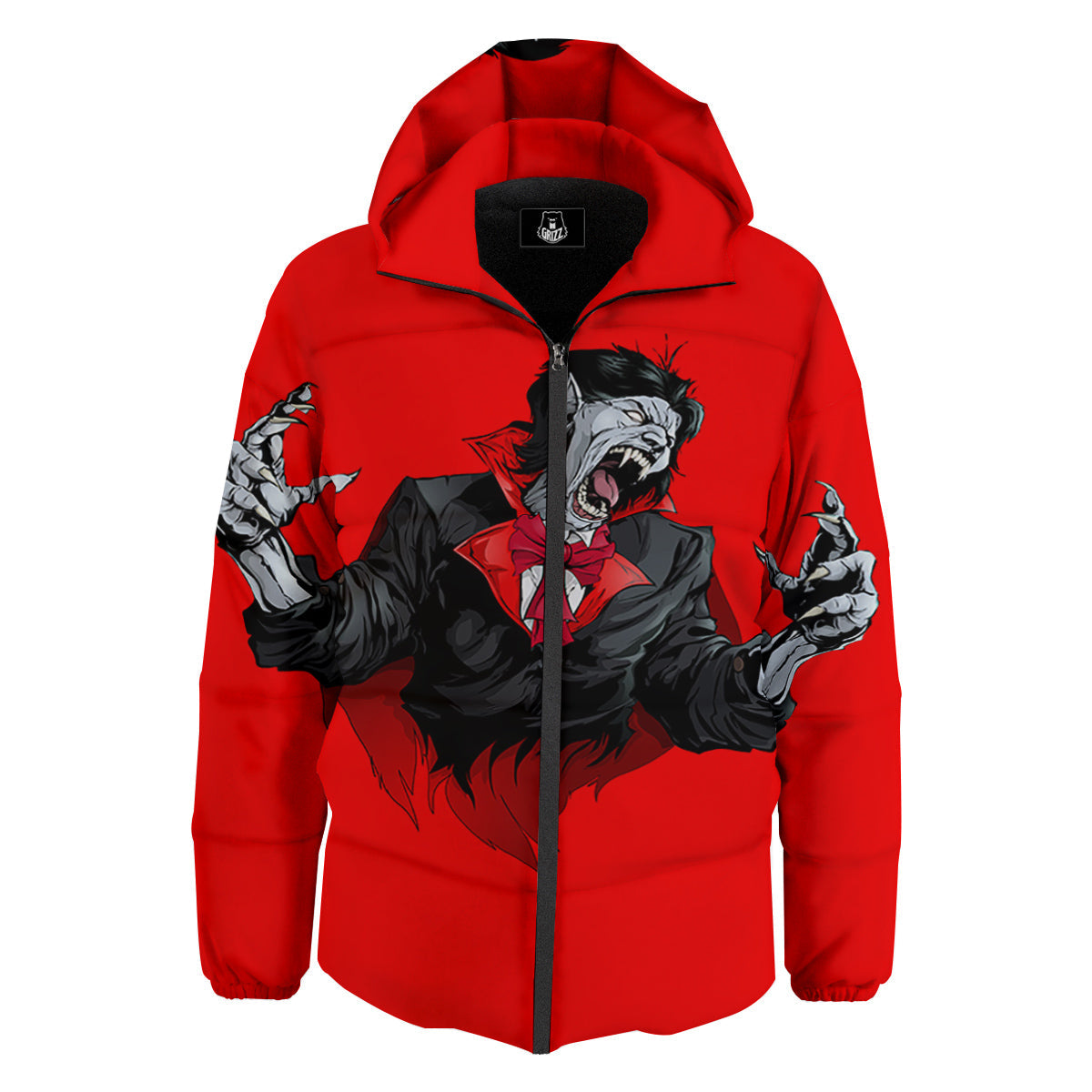 Count Dracula Print Down Jacket-grizzshop