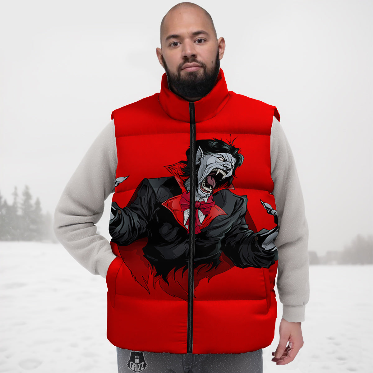 Count Dracula Print Down Vest