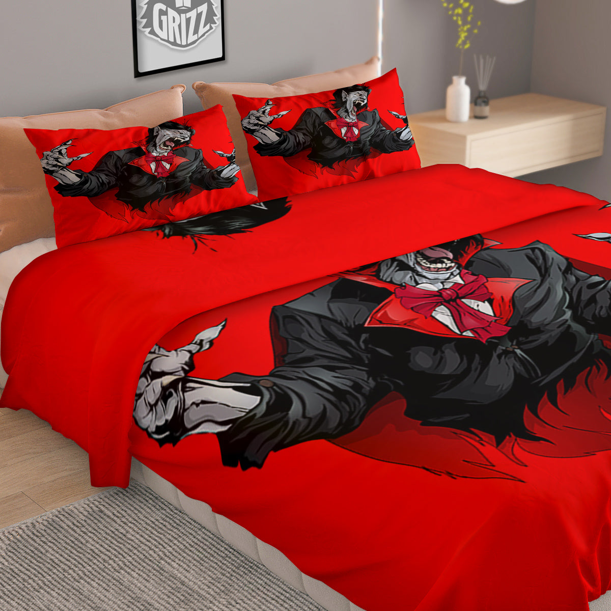 Dracula Cute Cat Print Duvet Cover Bedding Set