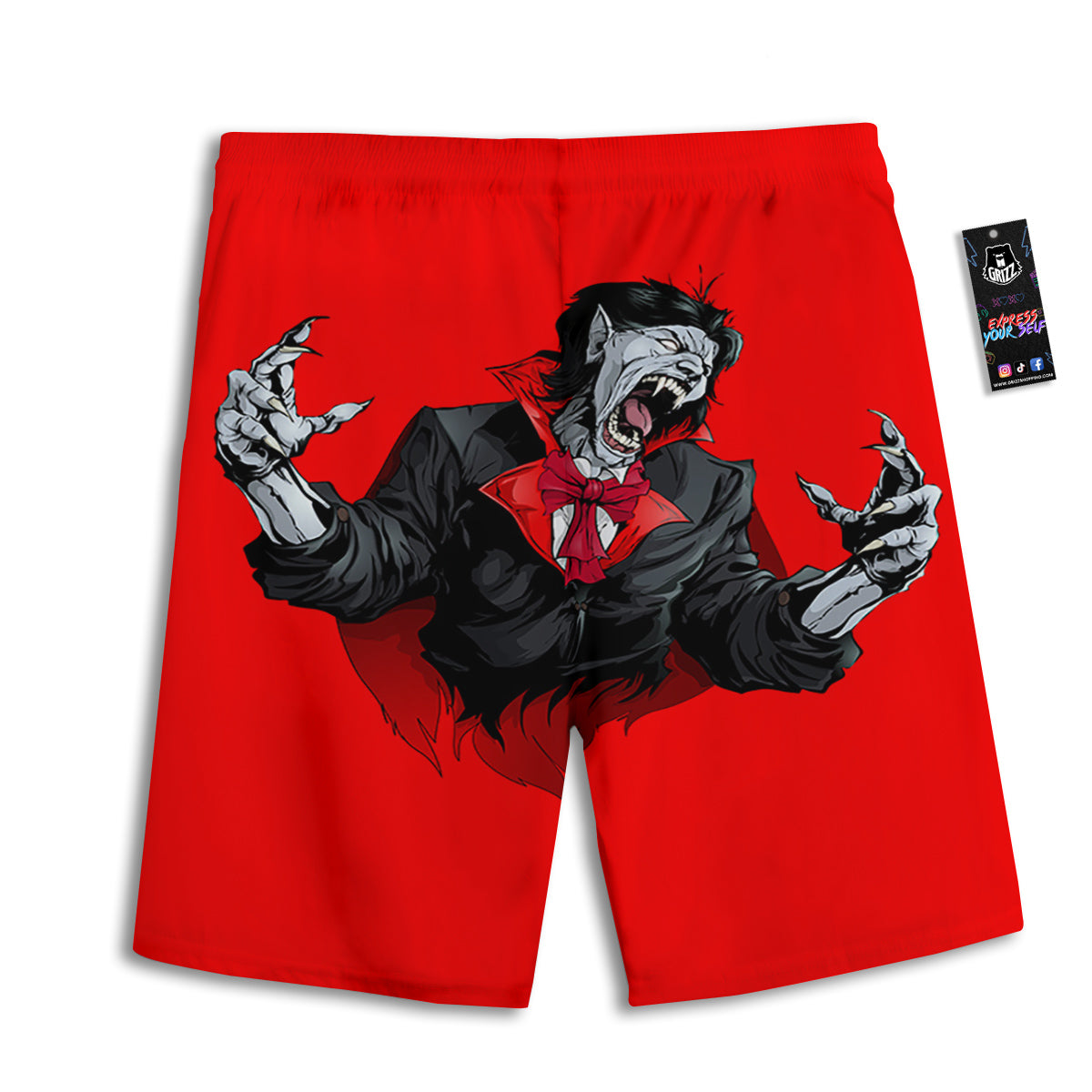 Count Dracula Print Men's Athletic Shorts