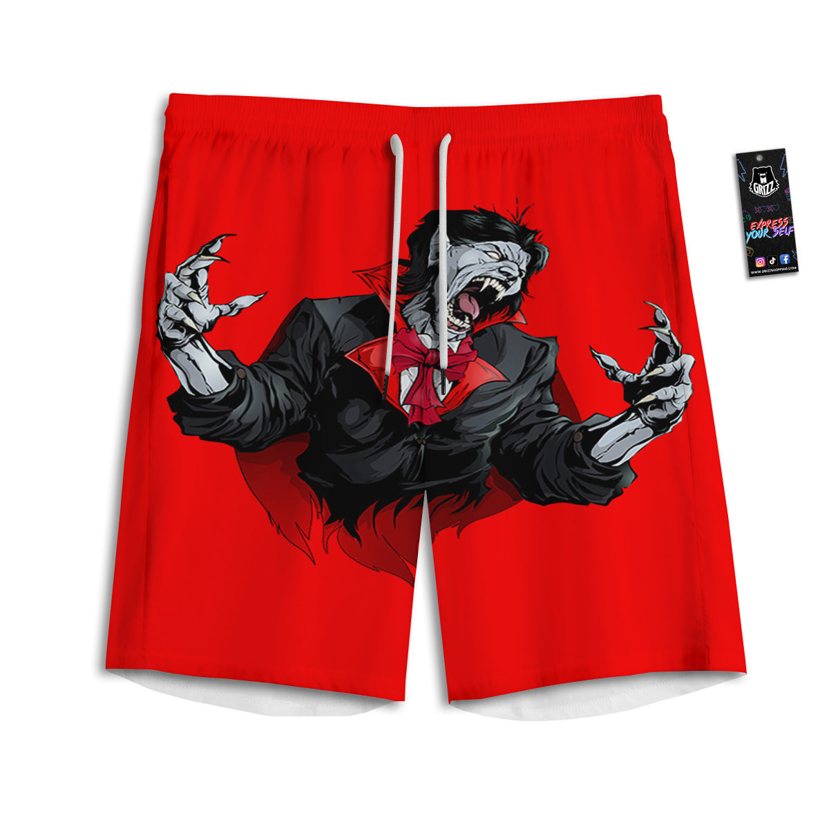 Count Dracula Print Men's Athletic Shorts