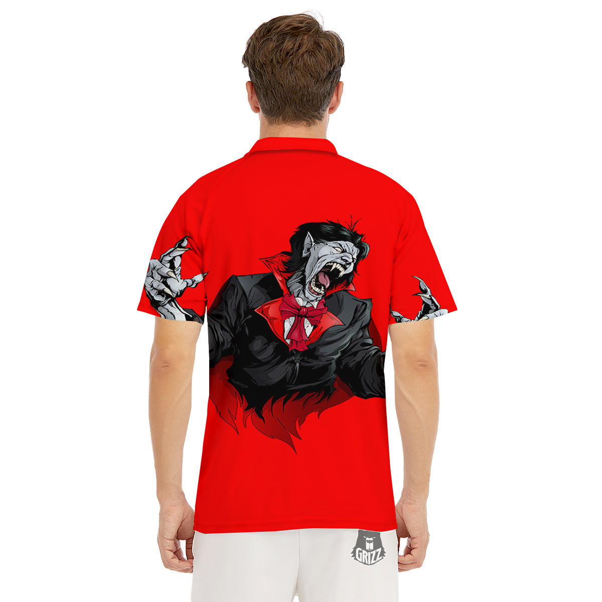 Count Dracula Print Men's Golf Shirts-grizzshop