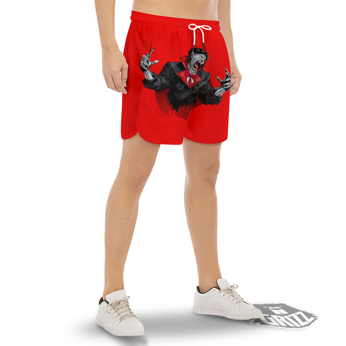 Count Dracula Print Men's Gym Shorts-grizzshop