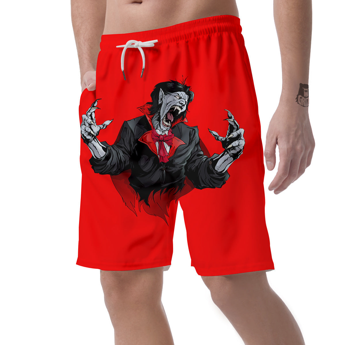 Count Dracula Print Men's Shorts-grizzshop