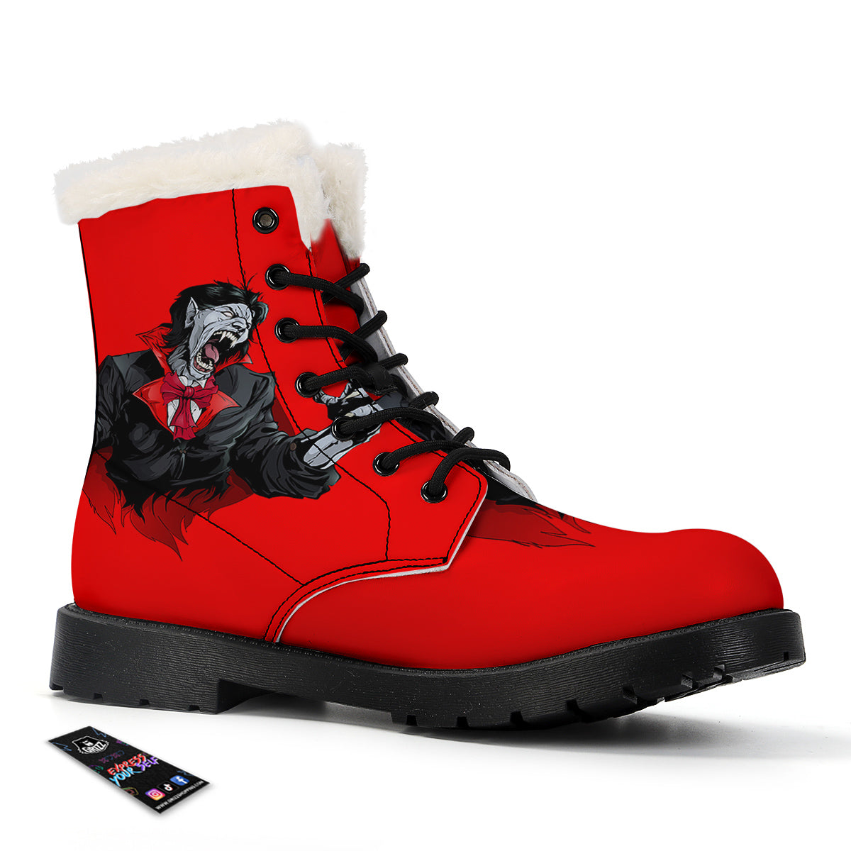 Count Dracula Print Winter Boots-grizzshop