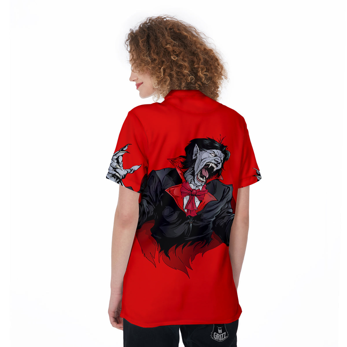 Count Dracula Print Women's Golf Shirts-grizzshop