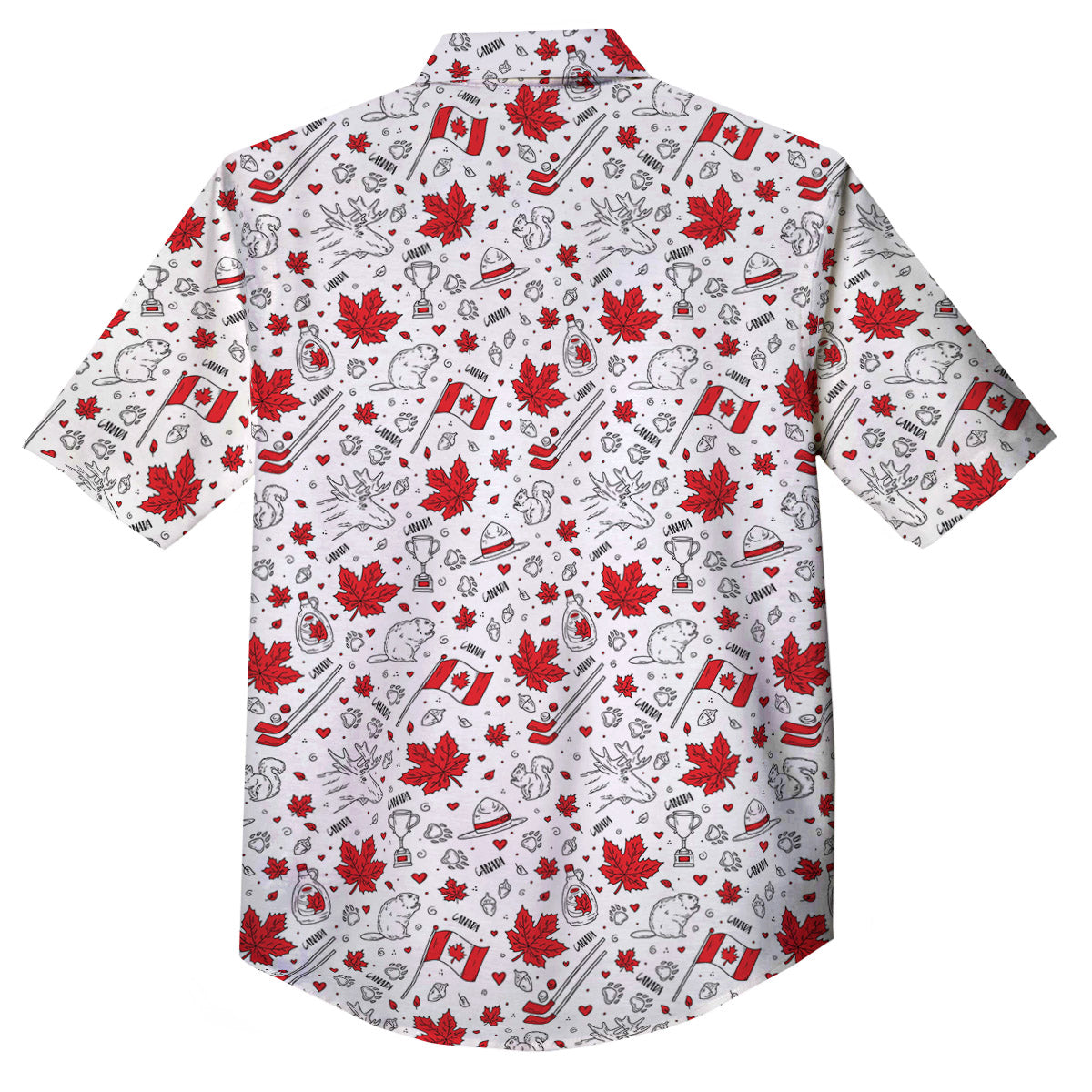 Country Canada Print Pattern Button Up Shirt-grizzshop
