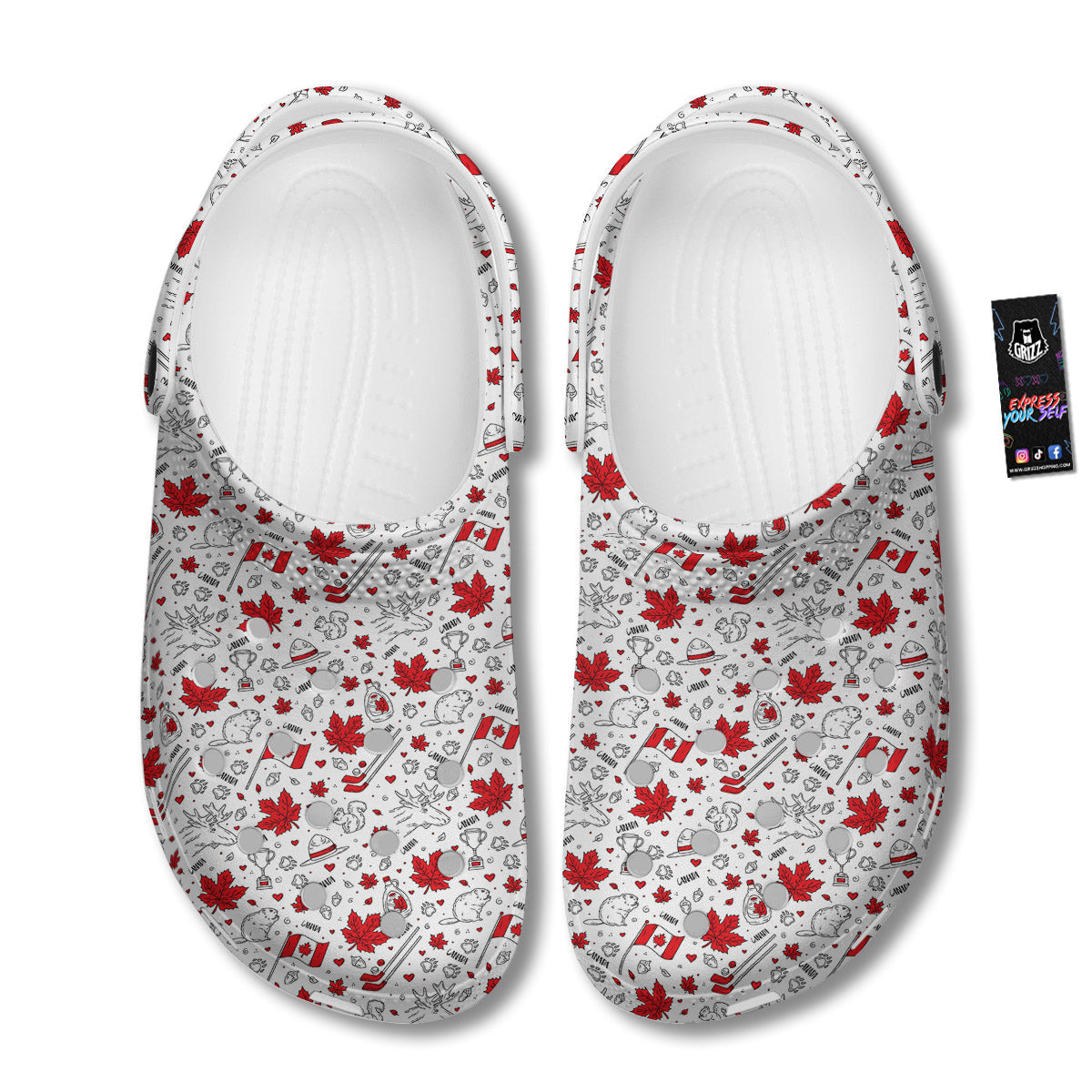 Country Canada Print Pattern Clog-grizzshop