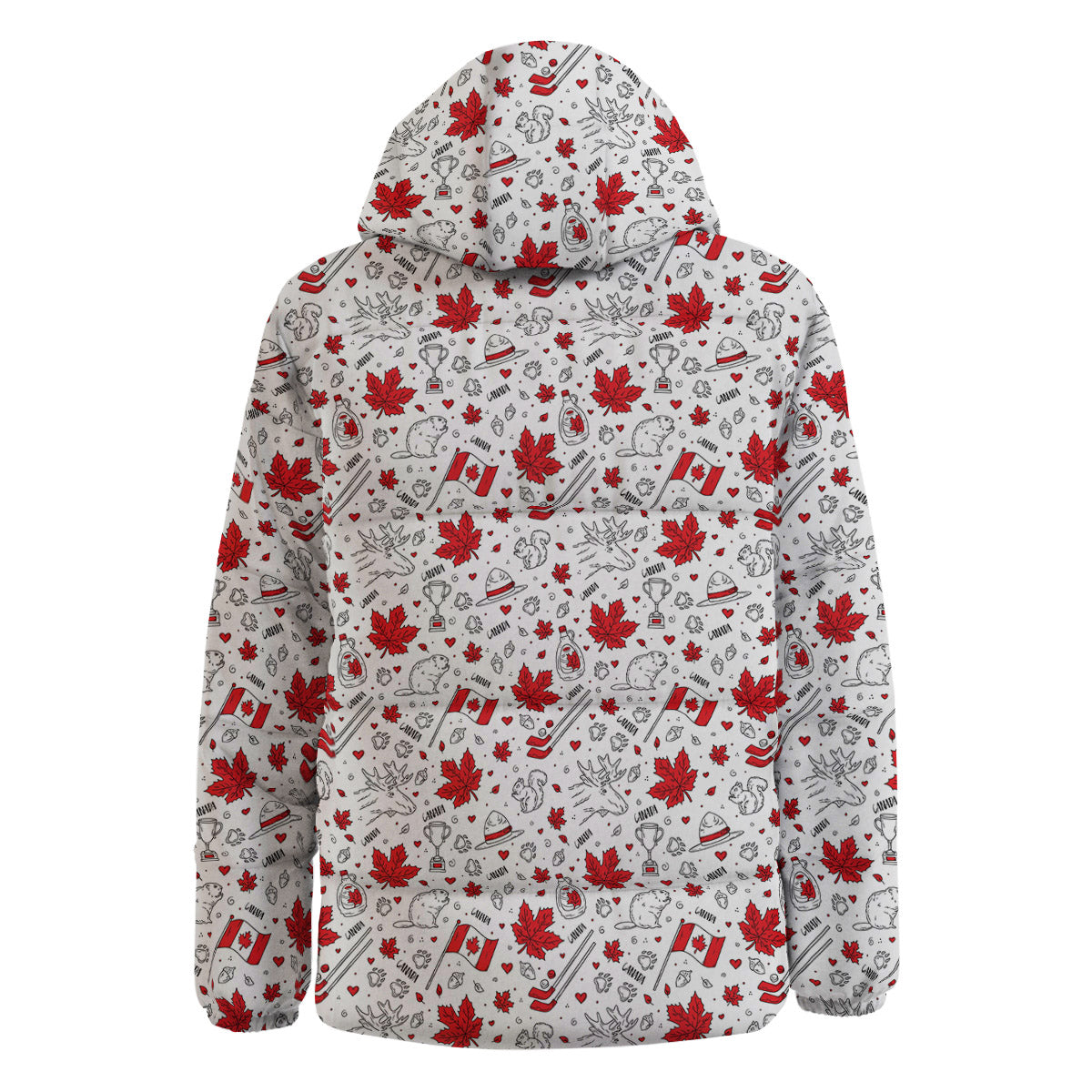Country Canada Print Pattern Down Jacket-grizzshop