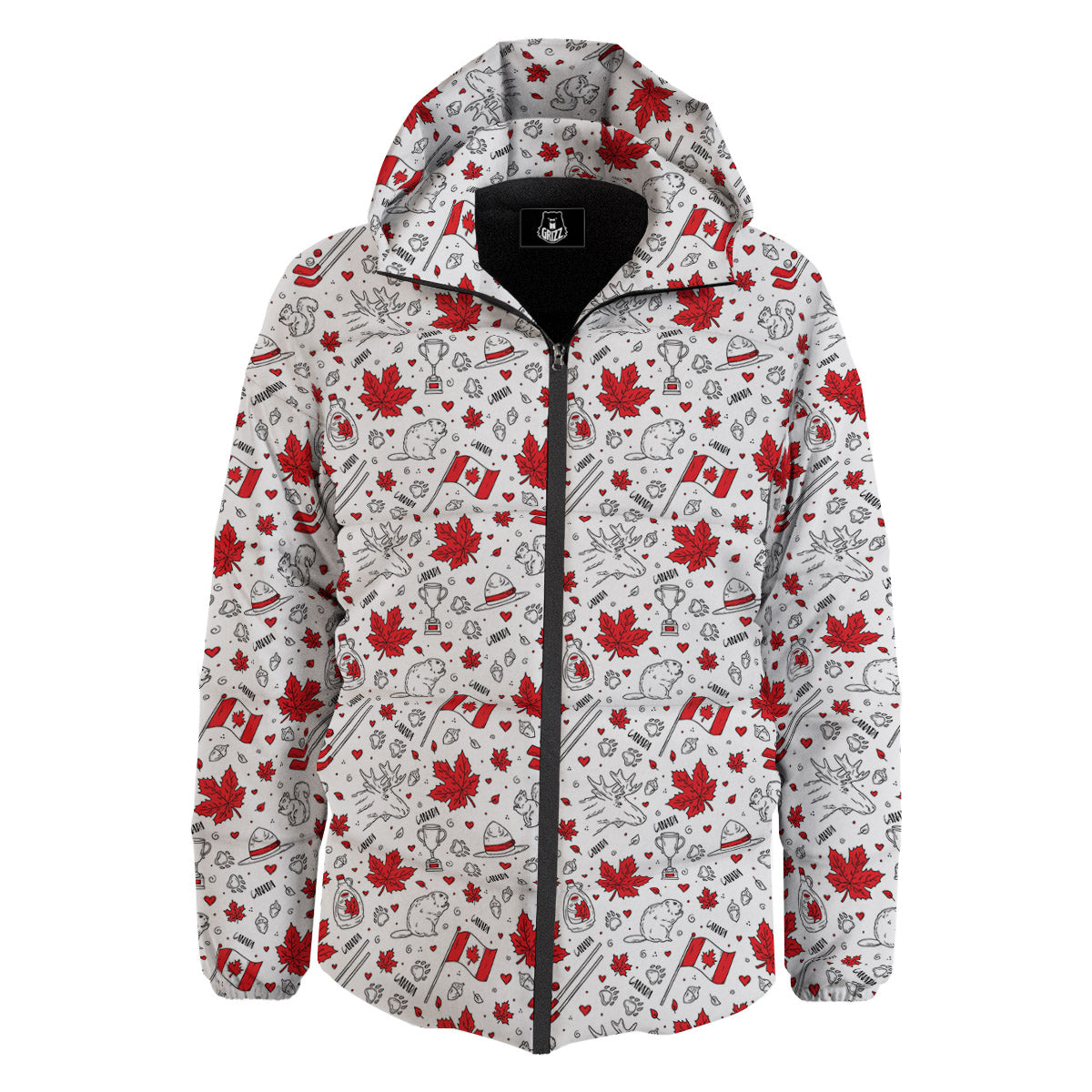 Country Canada Print Pattern Down Jacket-grizzshop