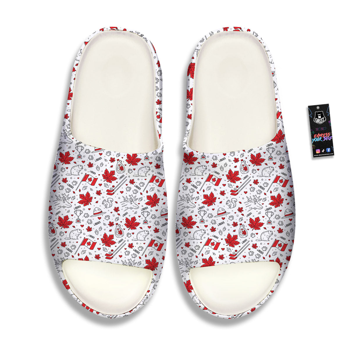 Country Canada Print Pattern Sandals-grizzshop