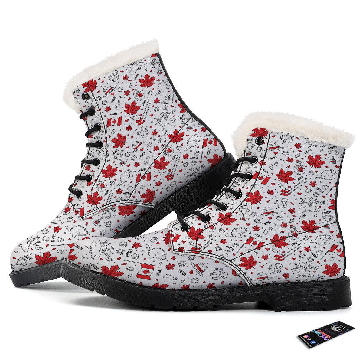Country Canada Print Pattern Winter Boots-grizzshop