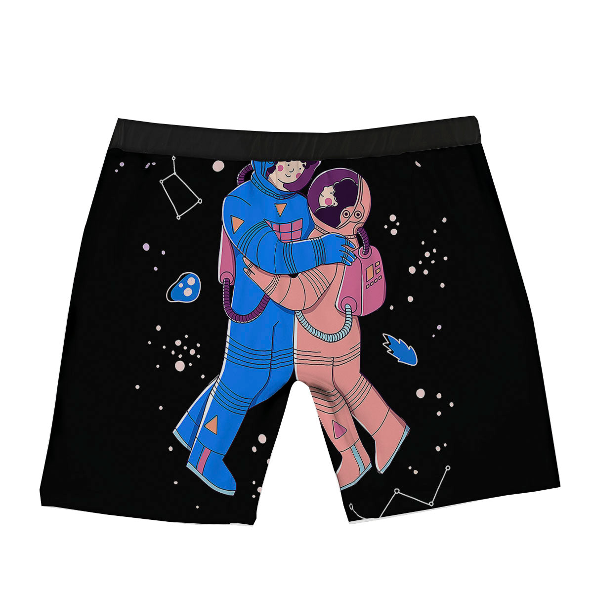 Couple Astronaut Travel In Space Print Boxer Briefs-grizzshop