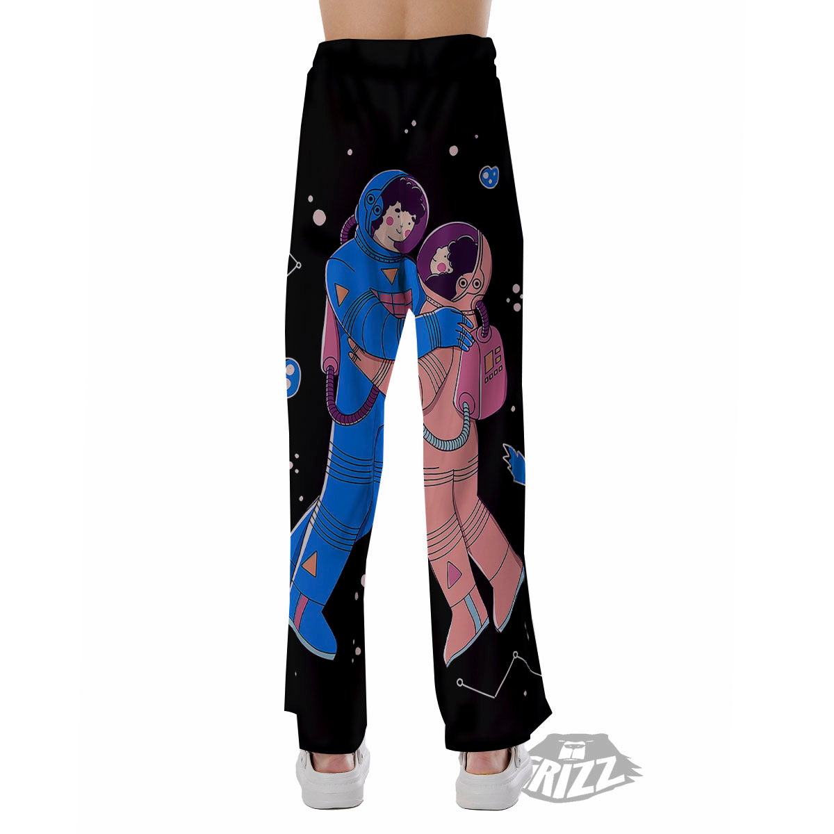 Couple Astronaut Travel In Space Print Pajama Pants-grizzshop