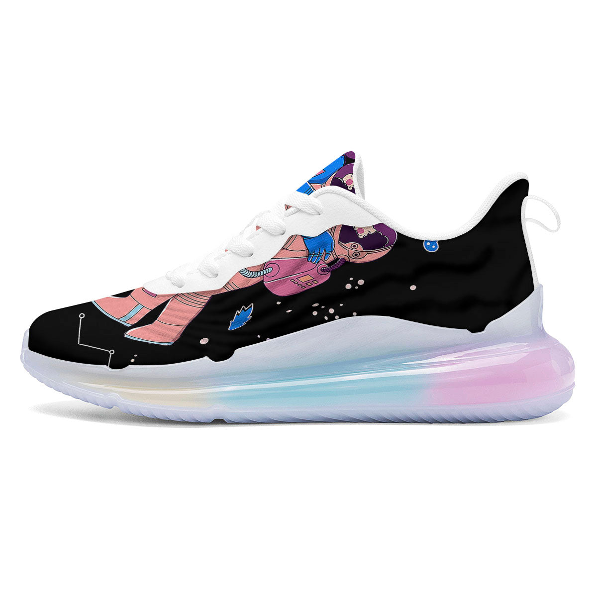 Couple Astronaut Travel In Space Print Running Sneakers-grizzshop