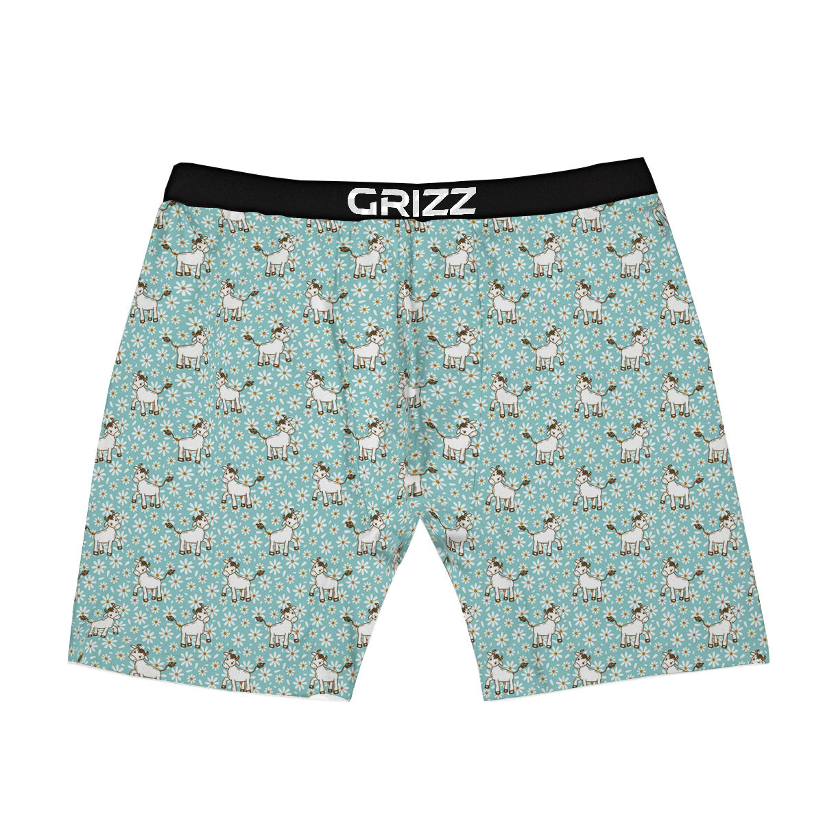 Cow And Cartoon Daisy Print Pattern Boxer Briefs-grizzshop