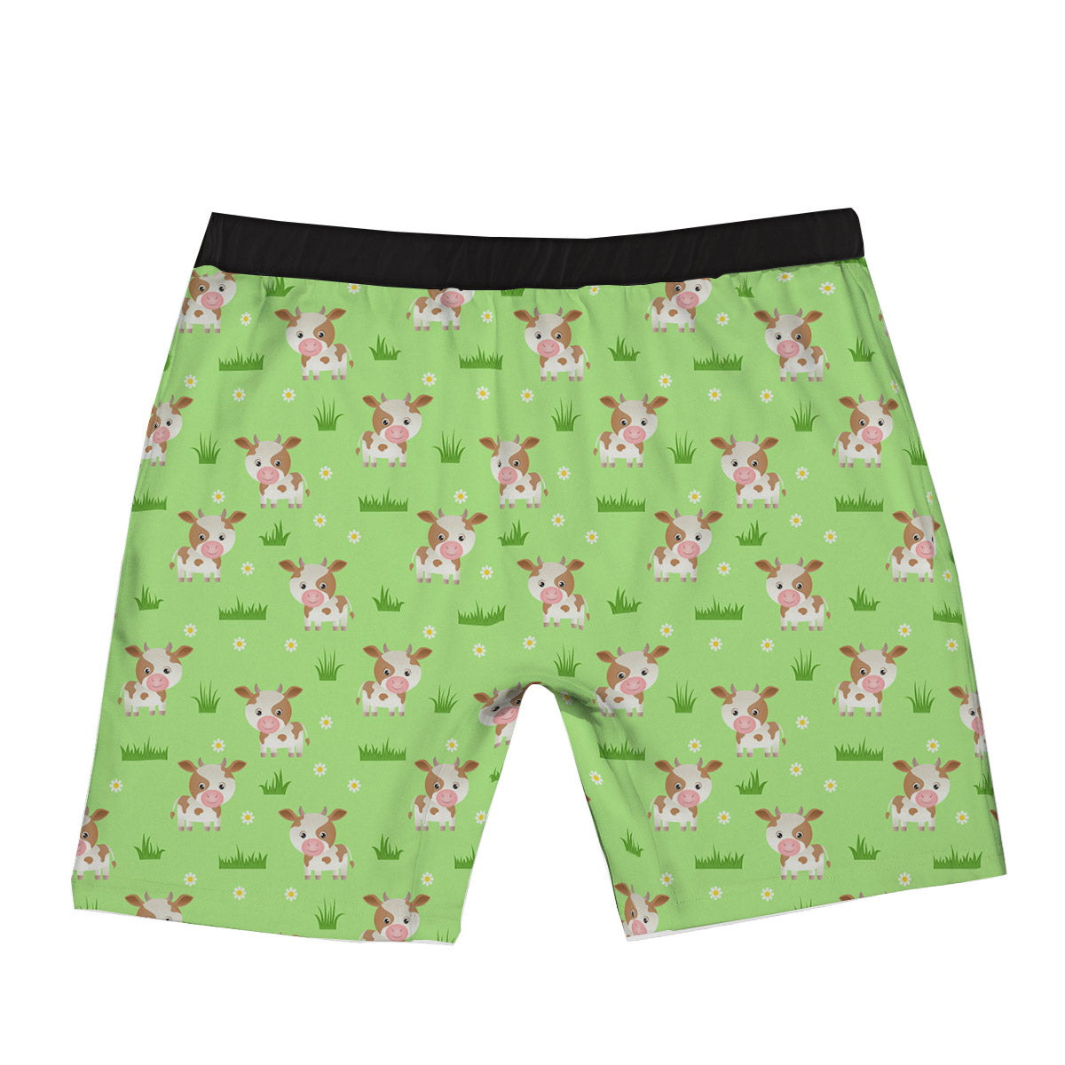 Cow And Green Grass Print Pattern Boxer Briefs-grizzshop