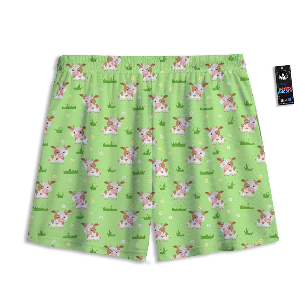 Dragon Eastern Print Pattern Mesh Shorts