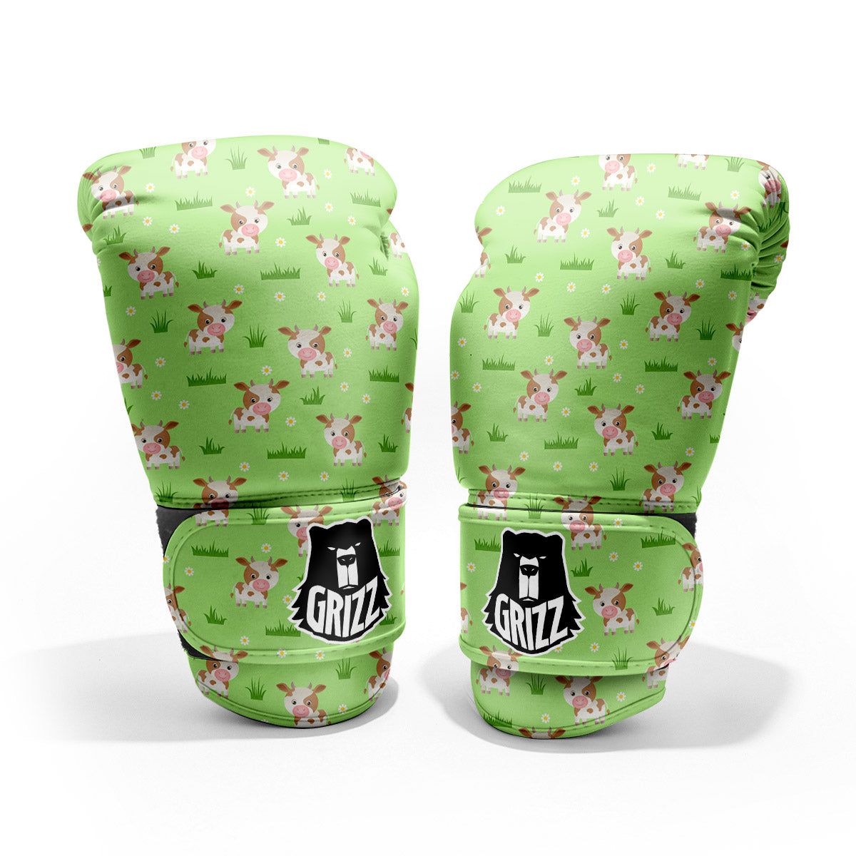 Cow And Green Grass Print Pattern Pro Boxing Glove