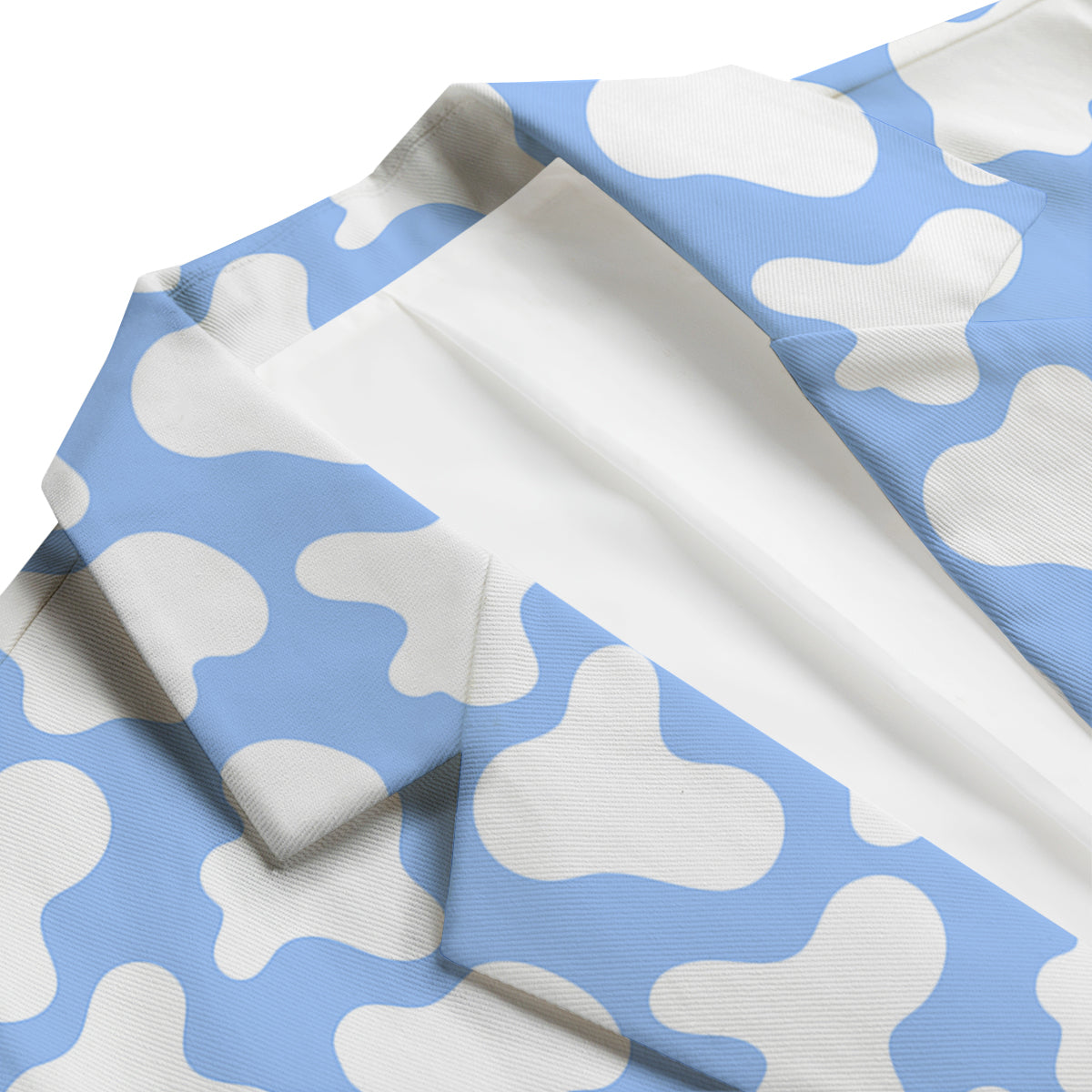 Cow Blue And White Print Pattern Men's Blazer-grizzshop