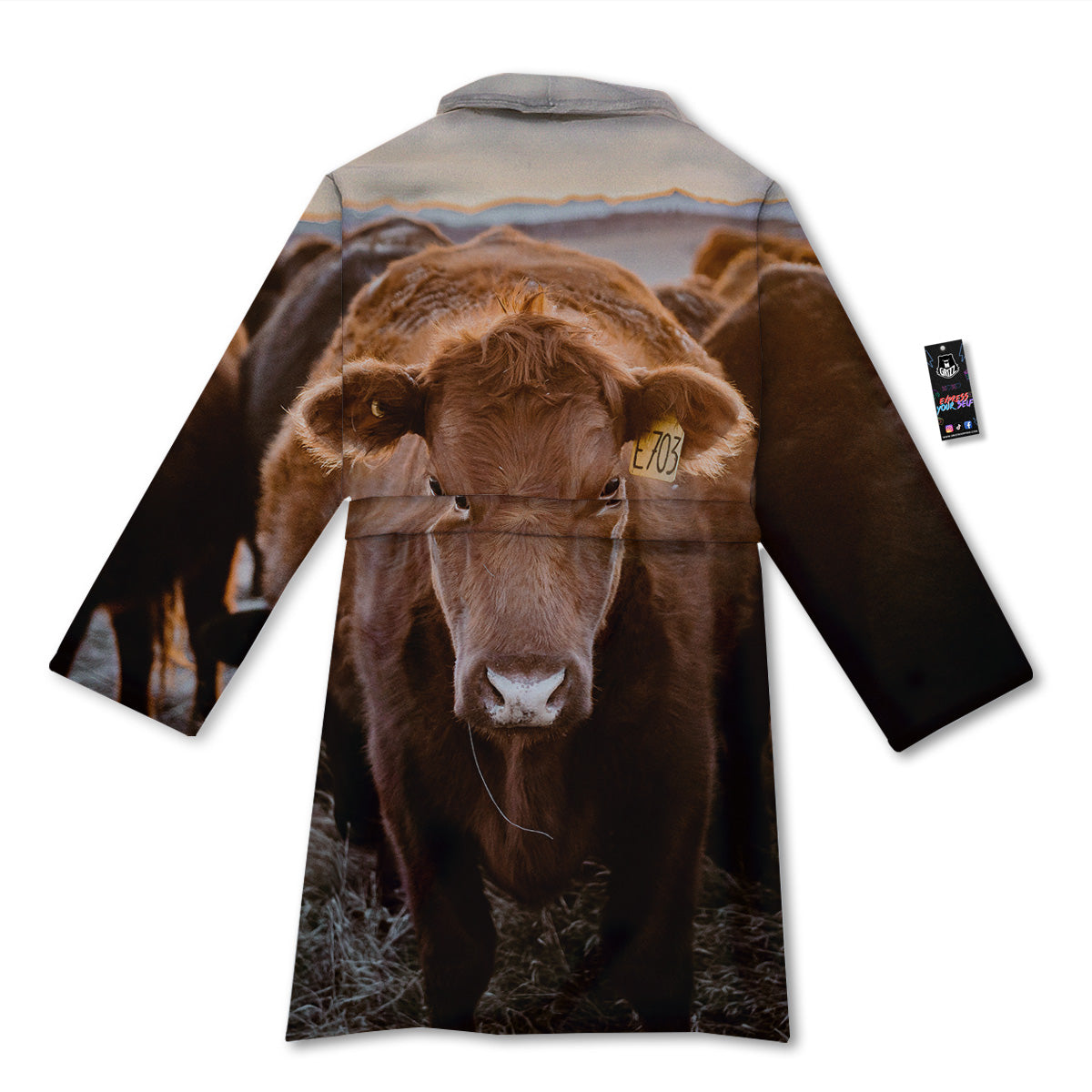 Cow Brown Print Bathrobe-grizzshop
