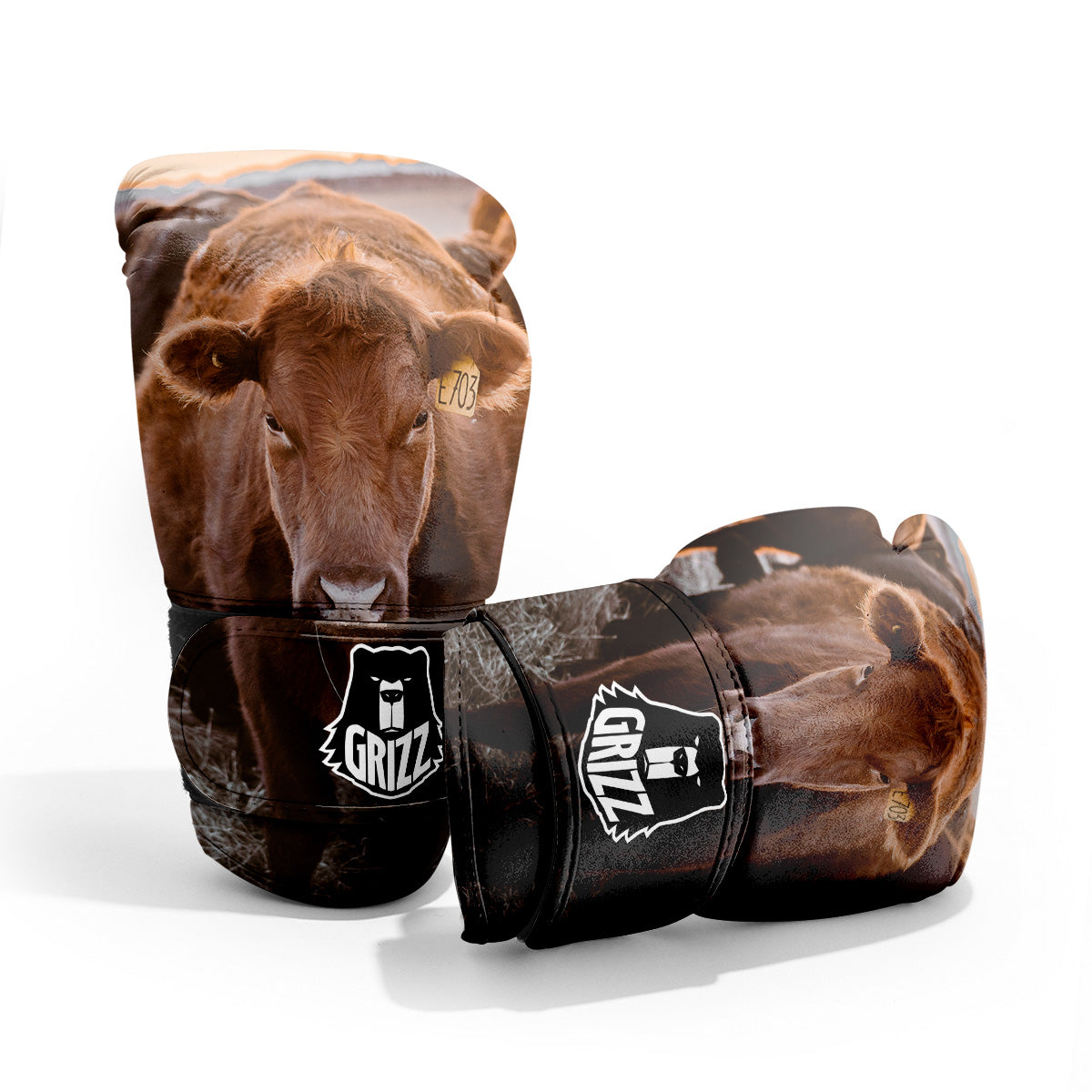 Cow Brown Print Pro Boxing Glove