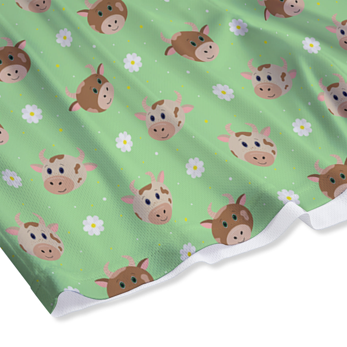 Cow Cartoon And Daisy Flower Print Mesh Shorts-grizzshop