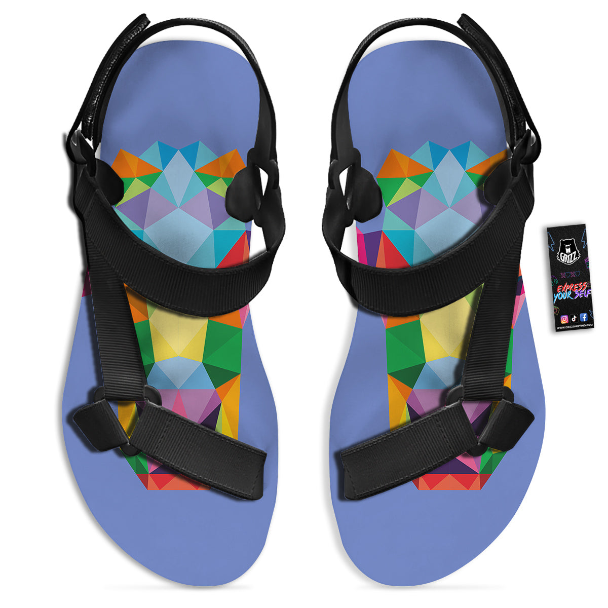 Cow Colorful Print Black Open Toe Sandals-grizzshop
