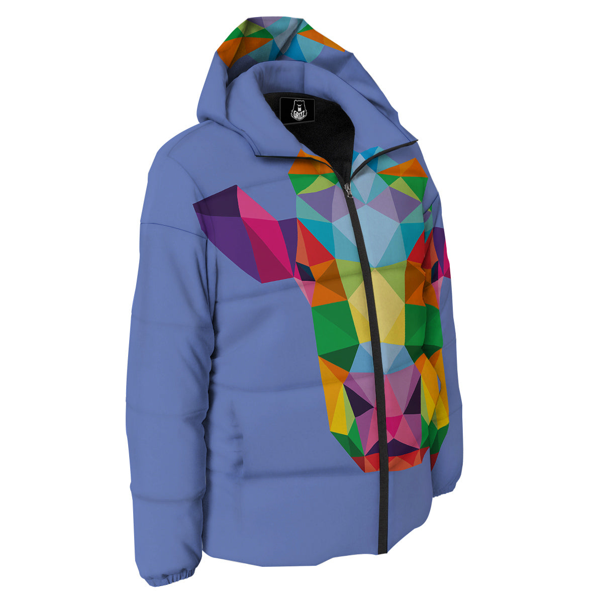 Cow Colorful Print Down Jacket-grizzshop