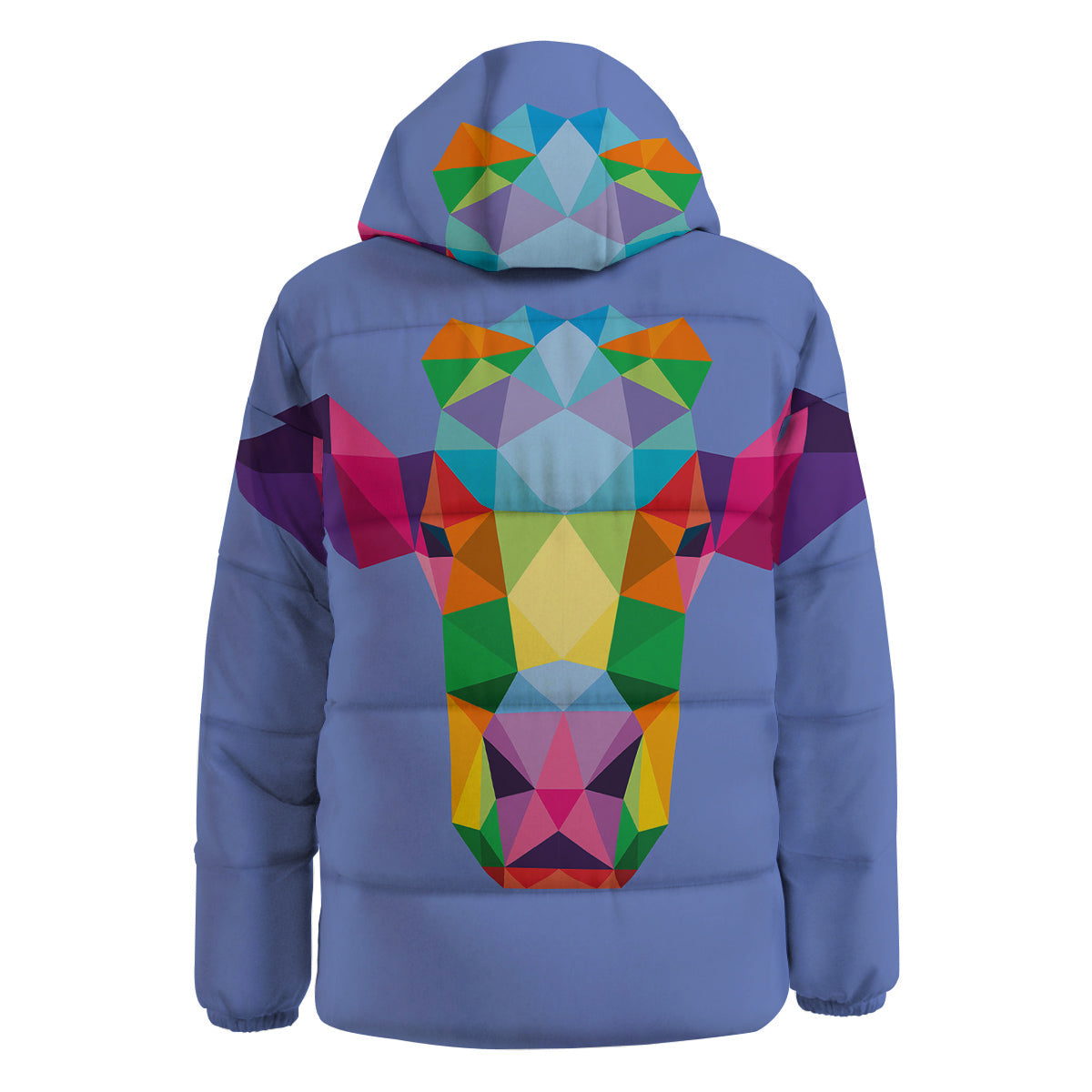 Cow Colorful Print Down Jacket-grizzshop