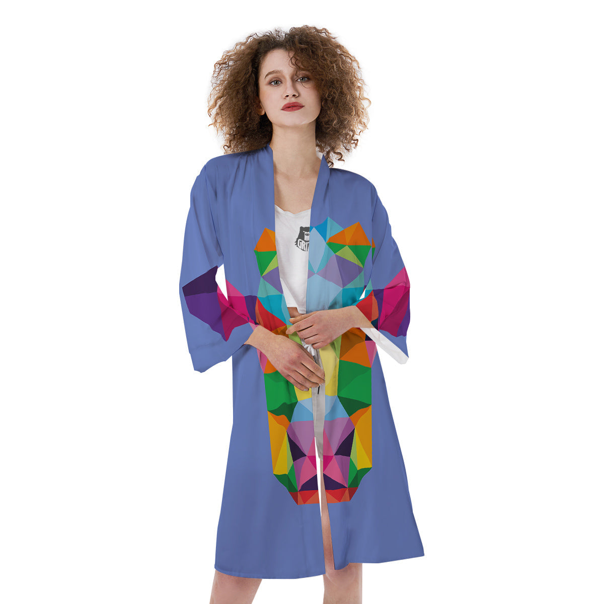 Cow Colorful Print Kimono-grizzshop