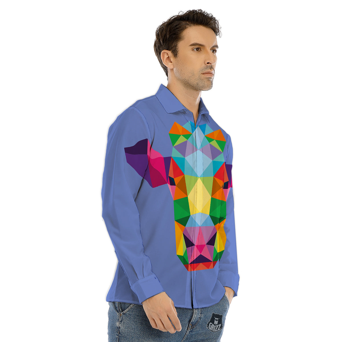 Cow Colorful Print Men's Dress Shirts-grizzshop