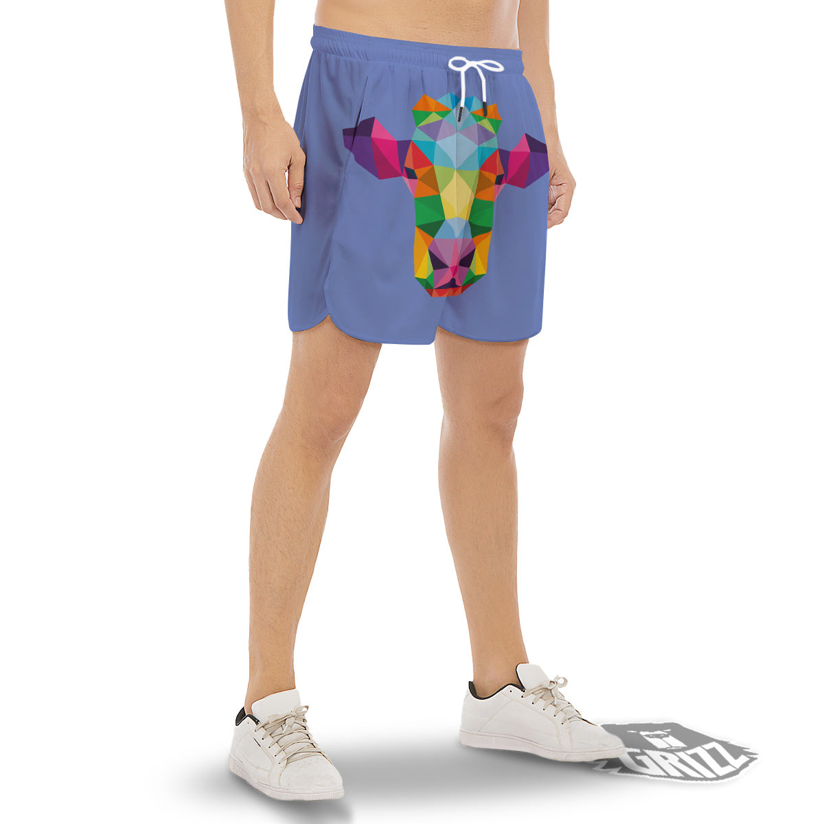 Cow Colorful Print Men's Gym Shorts-grizzshop