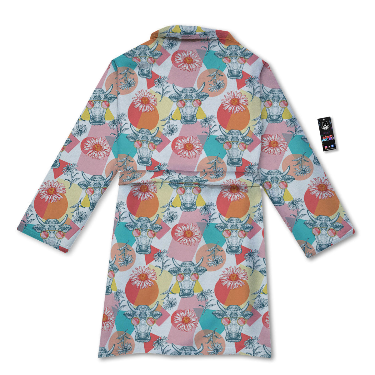 Cow Colorful Print Pattern Bathrobe-grizzshop